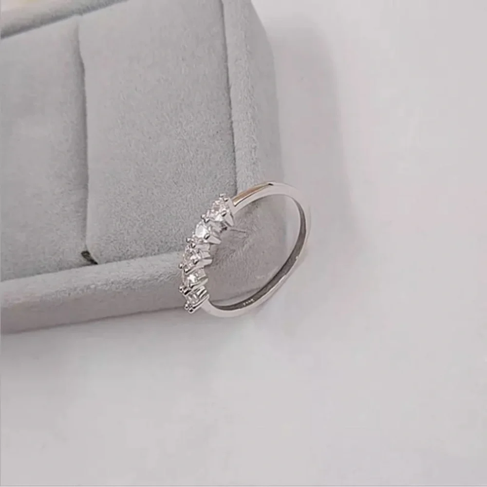 ❤️Heart Shaped Cut 5Pcs 0.5Ct Wedding Diamond Band
